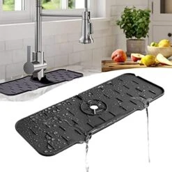 LYOWL Silicone Sink Faucet Mat, Sink Splash Guard Drip Catcher For Sink Faucet, Water Draining Pads Behind Faucet For Kitchen, Bathroom And RV, (Black)… 12 LYOWL Silicone Sink Faucet Mat, Sink Splash Guard Drip Catcher For Sink Faucet, Water Draining Pads Behind Faucet For Kitchen, Bathroom And RV, (Black)… -Peugeot Shop 51qFn m26OL. AC