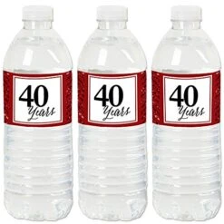We Still Do - 40th Wedding Anniversary - Anniversary Party Water Bottle Sticker Labels - Set Of 20