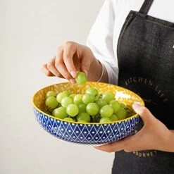 Ceramic 50 Ounce Pasta Bowls Set Of 4, 8.6 Inch Large Salad Bowls, Wide And Shallow Porcelain Soup Bowls, Stackable Serving Bowls, Microwave Dishwasher Safe, Christmas Gift, Assorted Colors 10 Ceramic 50 Ounce Pasta Bowls Set Of 4, 8.6 Inch Large Salad Bowls, Wide And Shallow Porcelain Soup Bowls, Stackable Serving Bowls, Microwave Dishwasher Safe, Christmas Gift, Assorted Colors -Peugeot Shop 51qZm9Jr1EL