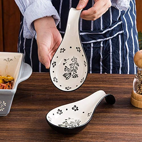 Spoon Rest Spoon Holder For Stove Top Ceramic Spoon Holder Porcelain Spoon Rest For Kitchen Counter 3 Spoon Rest Spoon Holder For Stove Top Ceramic Spoon Holder Porcelain Spoon Rest For Kitchen Counter - Image 3