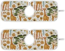 Kcldeci 2 Pack Faucet Mat Splash Guard For Kitchen Sink,Cartoon Giraffe African Animals 23x5 Inch Faucet Handle Drip Catcher Tray Absorbent Mat Fast Dry Mat For Kitchen, Bathroom -Peugeot Shop 51qiDRxvMhL. AC 2