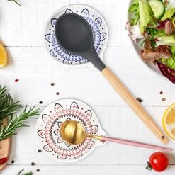 Blue Spoon Rest, Ceramic Spoon Holder For Stove Top, Kitchen, Countertop【SET OF TWO】 -Peugeot Shop 51qjthnEvNL