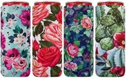 Trump 2024 Take America Back 2pcs Slim Can Cooler,Neoprene Beer Cooler Beer Holders Perfect For 12oz Slim Cans Like Red Bull, White Claw, Slim Beer And Spiked Seltzer Water (Red 2) -Peugeot Shop 51qlukG M0L. AC