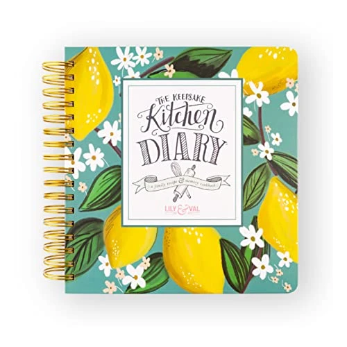 Lily & Val Keepsake Kitchen Diary Cookbook, Blank Recipe Book To Write In Your Own Recipes, Dinner, Breakfast, And Lunch Recipe Book, 300 Pages Whimsical Lemons 1 Lily & Val Keepsake Kitchen Diary Cookbook, Blank Recipe Book To Write In Your Own Recipes, Dinner, Breakfast, And Lunch Recipe Book, 300 Pages Whimsical Lemons