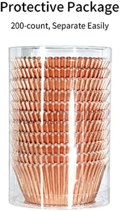 Rose Gold Foil Cupcake Liners Standard Muffin Baking Cups, 200-count -Peugeot Shop 51qyg11FoKL