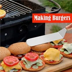 Metal Spatula Set, HaSteeL Stainless Steel Griddle Spatula Tools Kit With Wooden Handle, Heavy Duty Long Pancake Flipper Burger Turner For BBQ Teppanyaki Flat Top Grilling Cooking Outdoor & Indoor -Peugeot Shop 51qzBmOsnvL