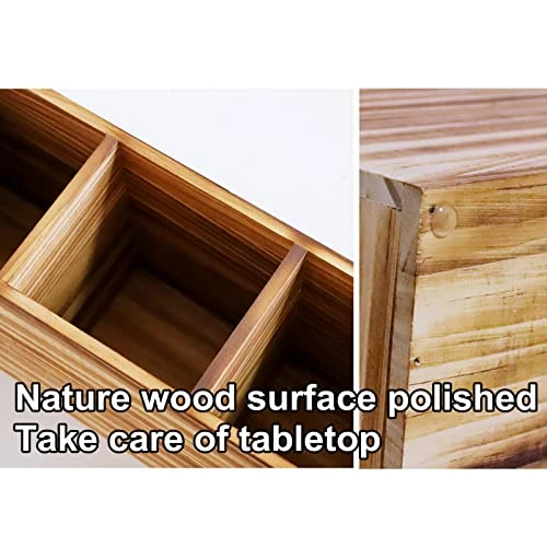 Kitchen Utensil Holder For Countertop Wooden, Large Utensils Holder With Handle 3 Compartments Rustic, Farmhouse Utensil Caddy Kitchen Organizer For Cooking Tools(Utensil Not Included) 4 Kitchen Utensil Holder For Countertop Wooden, Large Utensils Holder With Handle 3 Compartments Rustic, Farmhouse Utensil Caddy Kitchen Organizer For Cooking Tools(Utensil Not Included) - Image 4