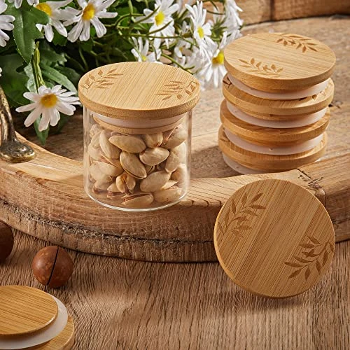 Yogurt Jar Lids Set Bamboo Jar Lids Wooden Lids Compatible With Oui Yogurt Jars Round Reusable Canning Lids Covers For Yogurt Jars With Silicone Sealing Rings For Yogurt Food Storage (6) 4 Yogurt Jar Lids Set Bamboo Jar Lids Wooden Lids Compatible With Oui Yogurt Jars Round Reusable Canning Lids Covers For Yogurt Jars With Silicone Sealing Rings For Yogurt Food Storage (6) - Image 4