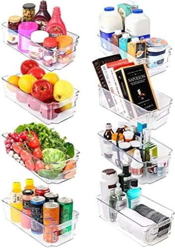 Large Pantry Organizer - Set Of 8 Refrigerator Organizer Bins - Fridge Organizer For Freezers, Kitchen Countertops And Cabinets - BPA Free (Clear) 9 Large Pantry Organizer - Set Of 8 Refrigerator Organizer Bins - Fridge Organizer For Freezers, Kitchen Countertops And Cabinets - BPA Free (Clear) - Image 9