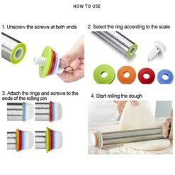 17'' Adjustable Rolling Pin Stainless Steel And 24"x16" Silicone Pastry Baking Mat Set,Adjustable Size Rolling Pin With Thickness Rings, Baking Tools For Making Pizza, Cookies, Fudge, Cakes, Pasta 9 17'' Adjustable Rolling Pin Stainless Steel And 24"x16" Silicone Pastry Baking Mat Set,Adjustable Size Rolling Pin With Thickness Rings, Baking Tools For Making Pizza, Cookies, Fudge, Cakes, Pasta -Peugeot Shop 51rAUbNVnJL