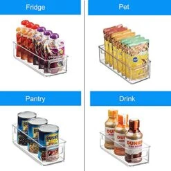 Set Of 6 Plastic Refrigerator Organizer Bins, Clear Stackable Food Storage Bins For Fridge, Freezer, Kitchen Cabinet, Pantry Organization, BPA Free Fridge Organizer -Peugeot Shop 51rCvnn132S