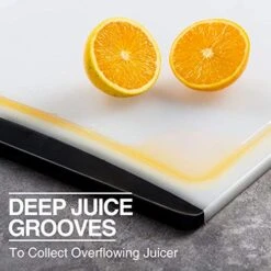 Extra Large Cutting Board, 17.33" Plastic Cutting Board For Kitchen Dishwasher Chopping Board With Juice Grooves Kitchen Cutting Board With Easy Grip Handle, Clear And Black,XL, Kikcoin -Peugeot Shop 51rHcX4KvHL