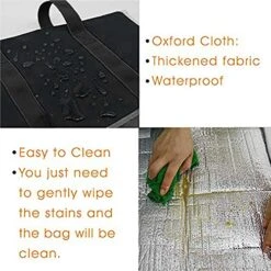 BeeGreen 2 Packs Black Insulated Grocery Bags Collapsible Shopping Cooler Thermal Tote With Zipper For Hot Cold Frozen Food Transport X-Large 60LBS Reusable Durable Long Handles Stands Upright -Peugeot Shop 51rJ95m9MBL