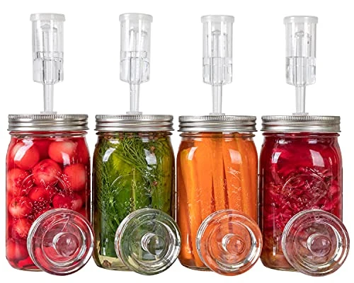 Illmo Fermenting Lids Kit, Easy Fermentation Kit For Wide Mouth Mason Jars (JARS NOT INCLUDE) 1 Illmo Fermenting Lids Kit, Easy Fermentation Kit For Wide Mouth Mason Jars (JARS NOT INCLUDE)