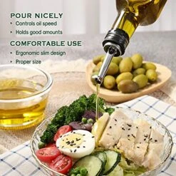 17oz Clear Glass Olive Oil Dispenser Bottle - 500ml Oil & Vinegar Cruet With Pourers And Funnel - Olive Oil Carafe Decanter For Kitchen -Peugeot Shop 51rKv4wyU0S