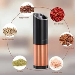 Electric Pepper And Salt Grinder Mills,Stainless Steel High Capacity Pepper Mills,Gravity Sensor Automatic Seasoning Mills, Adjustable Grind Coarseness,Battery Powered (1) -Peugeot Shop 51rLNXhfbRL