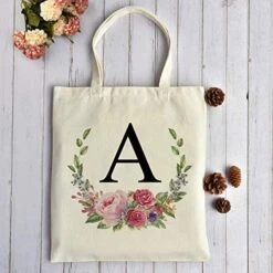 Personalized Floral Initial Tote Bag For Women Canvas Tote Bags Reusable Grocery Bags Shopping Bags 16 Personalized Floral Initial Tote Bag For Women Canvas Tote Bags Reusable Grocery Bags Shopping Bags -Peugeot Shop 51rLs6cZn8L