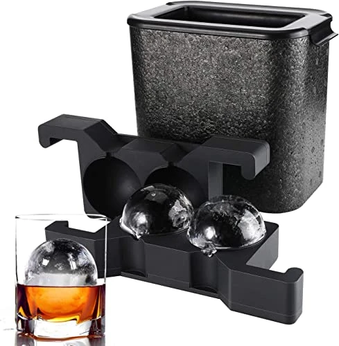 Whiskey Ice Ball Maker Crystal Clear Ice Ball Molds Large Sphere Ice Cube Trays For Whiskey, Cocktail, Brandy, Bourbon 1 Whiskey Ice Ball Maker Crystal Clear Ice Ball Molds Large Sphere Ice Cube Trays For Whiskey, Cocktail, Brandy, Bourbon