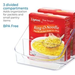 IDesign Linus BPA-Free Plastic 3-Tier Packet Organizer - 6.25" X 5.75" X 5", Clear -Peugeot Shop 51rSEZ9kMOL