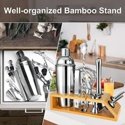 Cocktail Shaker Set Bartender Kit: 10-Piece Premium Stainless Steel Martini Shaker Set With Bamboo Stand Includes A 25 Oz Shaker To Make Mixing Wonderful -Peugeot Shop 51rYyBBEW5L