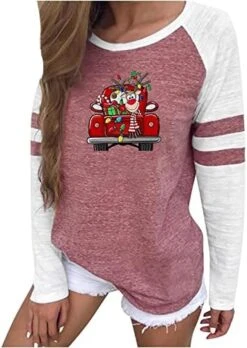 Sweatshirts For Women Loose Fit Fall Fashion Sweatshirts Long Sleeve Christmas Print Loose Tops Pullover Top Streetwear -Peugeot Shop 51rd6VbRPZL. AC