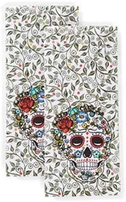 Fiesta Skull & Vine Kitchen Towel Set, Multi, 2 Piece -Peugeot Shop 51rjepKZw9L. AC
