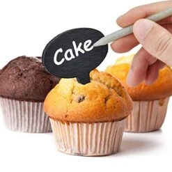 Cheese Markers For Charcuterie Board, Set Of 18PCS Slate Cheese Labels Sign, Cheese Markers Set, Chalkboard Picks Cheese Name Tag Cupcake Toppers For Wedding Birthday Cocktail Parties Dinner Food -Peugeot Shop 51rjmjv5E4L