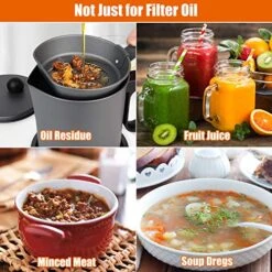 Bacon Grease Container With Strainer 1.7L Used Cooking Oil Container Deep Kitchen Fat Filter Pot Grease Keeper Stainless Steel Large Frying Oil Disposal/Storage Can -Peugeot Shop 51rqbODnUkL