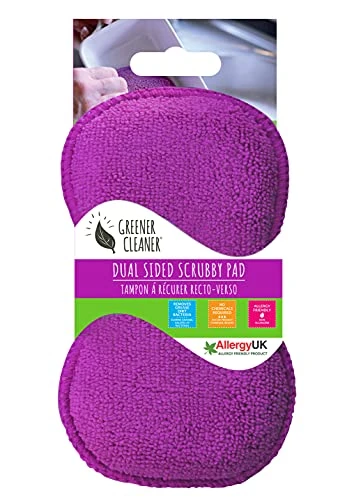 Greener Cleaner Washing Up Pad, 11 X 7cm, Purple And Silver 1 Greener Cleaner Washing Up Pad, 11 X 7cm, Purple And Silver