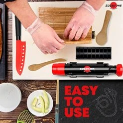 Sushi Making Kit - Sushi Kit For Home Includes Sushi Roller, Sushi Bazooka, Avocado Slicer, Sushi Knife, Sushi Bamboo Rolling Mat, Chop Sticks Pack Reusable, Best Sushi Maker Kit -Peugeot Shop 51s4A3ucKEL