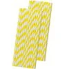 Striped Paper Straws - Yellow White - 7.75 Inches - Pack Of 50 - Outside The Box Papers Brand