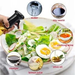 210ml Glasses Oil Sprayer - 2pcs Olive Oil Sprayer With Brush 7 OZ Oil Sprayer For Cooking Mist Oil Spray Bottle For Kitchen Air Fryer, Salad, Baking, Grilling, Frying, Black -Peugeot Shop 51sDWZm9CXL