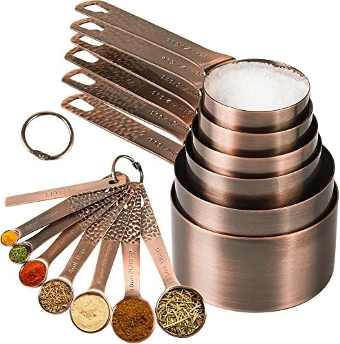 Measuring Cups Set, 18/8 Stainless Steel Measuring Cups And Spoons Set, 8 Kitchen Measuring Cups & 9 Baking Measuring Spoons & Magnetic Conversion Chart&Leveler&Rings-Metal Measure Cups&Spoons 6 Measuring Cups Set, 18/8 Stainless Steel Measuring Cups And Spoons Set, 8 Kitchen Measuring Cups & 9 Baking Measuring Spoons & Magnetic Conversion Chart&Leveler&Rings-Metal Measure Cups&Spoons - Image 6