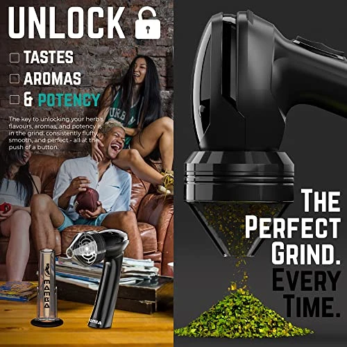 V2-55 Electric Herb Grinder, USB Rechargeable Automatic Grinder Fast Mill With Aluminum Alloy Head, Includes Herb And Spices Holding System (Black) 4 V2-55 Electric Herb Grinder, USB Rechargeable Automatic Grinder Fast Mill With Aluminum Alloy Head, Includes Herb And Spices Holding System (Black) - Image 4