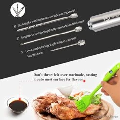 Meat Injector, Meat Injectors For Smoking With 3 Marinade Food Injector Syringe Needles, Injector Marinades For Meats, Turkey, Brisket; 2-oz Capacity -Peugeot Shop 51sICf1D2WL