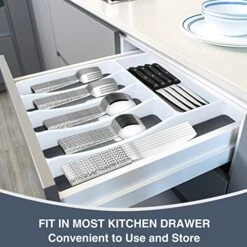 Hammered Silverware Set With Organizer, 49 Piece Stainless Steel Flatware Set For 8, Eating Utensil Sets With Steak Knives, Cutlery Tableware Service Include Fork Knife Spoon Set, Mirror Polished -Peugeot Shop 51sITgvjA7L