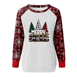 Womens 2022 Fall Fashion Tops Cute Crew Neck Christmas Print Long Sleeve Sweatshirts Plus Size Pullover Top Streetwear -Peugeot Shop 51sM0yLrApL