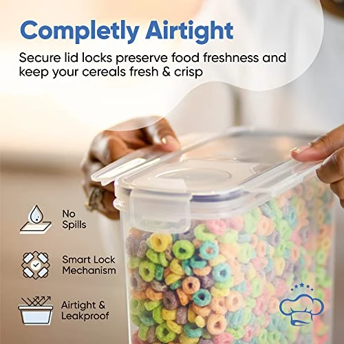 Real Containers Storage Set Large (4L,135.2 Oz), Airtight Food Storage Containers For Kitchen & Pantry Organization, Cereal Storage Container Set For Crunchiness, BPA Free Dispenser Keepers 2 Real Containers Storage Set Large (4L,135.2 Oz), Airtight Food Storage Containers For Kitchen & Pantry Organization, Cereal Storage Container Set For Crunchiness, BPA Free Dispenser Keepers - Image 2