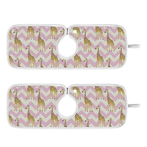 Kcldeci 2 Pack Faucet Mat Splash Guard For Kitchen Sink,Giraffe Pattern Illustration 23x5 Inch Faucet Handle Drip Catcher Tray Absorbent Mat Fast Dry Mat For Kitchen, Bathroom 1 Kcldeci 2 Pack Faucet Mat Splash Guard For Kitchen Sink,Giraffe Pattern Illustration 23x5 Inch Faucet Handle Drip Catcher Tray Absorbent Mat Fast Dry Mat For Kitchen, Bathroom