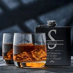Groomsmen Gifts Set Of 6, Personalized Groomsmen Flask Set W Optional Gift Box - Wedding Favor, Engraved 6oz Stainless Steel Flask, Custom Flask Gift Set, Black #2 13 Groomsmen Gifts Set Of 6, Personalized Groomsmen Flask Set W Optional Gift Box - Wedding Favor, Engraved 6oz Stainless Steel Flask, Custom Flask Gift Set, Black #2 -Peugeot Shop 51sXKvyWODS