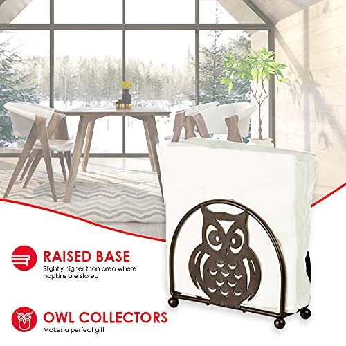 NH01782 6 Inch Bronze Color Napkin Holder Owl 2 NH01782 6 Inch Bronze Color Napkin Holder Owl - Image 2