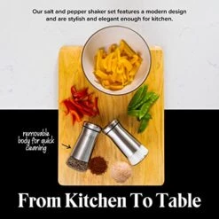 Premium Salt And Pepper Shakers With Adjustable Pour Holes - Elegant Stainless Steel Salt And Pepper Dispenser - Perfect For Himalayan, Kosher And Sea Salts - Spices -Peugeot Shop 51sY1vekmqL