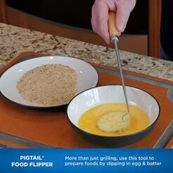 1324 12” PigTail Food Flipper, Blister Pack - ABS Handle, PigTail Flipper, Meat Hook For Grilling, Wood/Stainless, 201310 11 1324 12” PigTail Food Flipper, Blister Pack - ABS Handle, PigTail Flipper, Meat Hook For Grilling, Wood/Stainless, 201310 -Peugeot Shop 51sd9hbAN0S