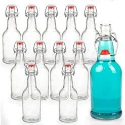 16 Ounce Amber Swing Top Glass Beer Bottles For Home Brewing - Carbonated Drinks, Kombucha, Kefir, Soda, Juice, Fermentation, Glass Bottle With Airtight Rubber Seal Flip Caps -Peugeot Shop 51sdpPFYPXL. AC