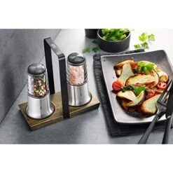 GEFU Salt And Pepper Mill Set X-PLOSION Black/Silver