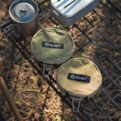 Cup Storage Bag Tableware Bag Qvien Cookware Storage Large Portable BBQ Sierra Cup Canvas Carrier Outdoor Khaki -Peugeot Shop 51sguuErkDL