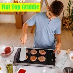 Metal Spatula Set, HaSteeL Stainless Steel Griddle Spatula Tools Kit With Wooden Handle, Heavy Duty Long Pancake Flipper Burger Turner For BBQ Teppanyaki Flat Top Grilling Cooking Outdoor & Indoor -Peugeot Shop 51sh5Jf272L