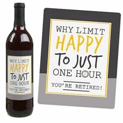 Retirement Party - Gifts For Women And Men - Wine Bottle Label Stickers - Set Of 4 -Peugeot Shop 51shzU9cmiL