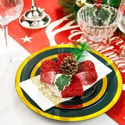 175PCS Green Plastic Plates - Emerald Green Party Plates - Disposable Gold Plastic Plates Include 50Plates, 25Knives, 25Forks, 25Spoons, 25Cups, 25Napkins For Party & St Patrick's Day 14 175PCS Green Plastic Plates - Emerald Green Party Plates - Disposable Gold Plastic Plates Include 50Plates, 25Knives, 25Forks, 25Spoons, 25Cups, 25Napkins For Party & St Patrick's Day -Peugeot Shop 51sjnGz6e2L