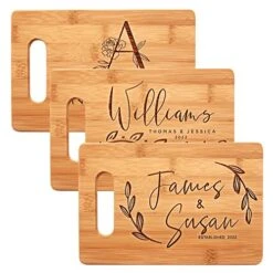 Personalized Cutting Board, 11 Designs, 5 Wood Styles Cutting Board - Wedding Gifts For Couple, Housewarming Gifts, Personalized Gifts For Mom And Dad, Grandma Gifts, Engraved Kitchen Sign